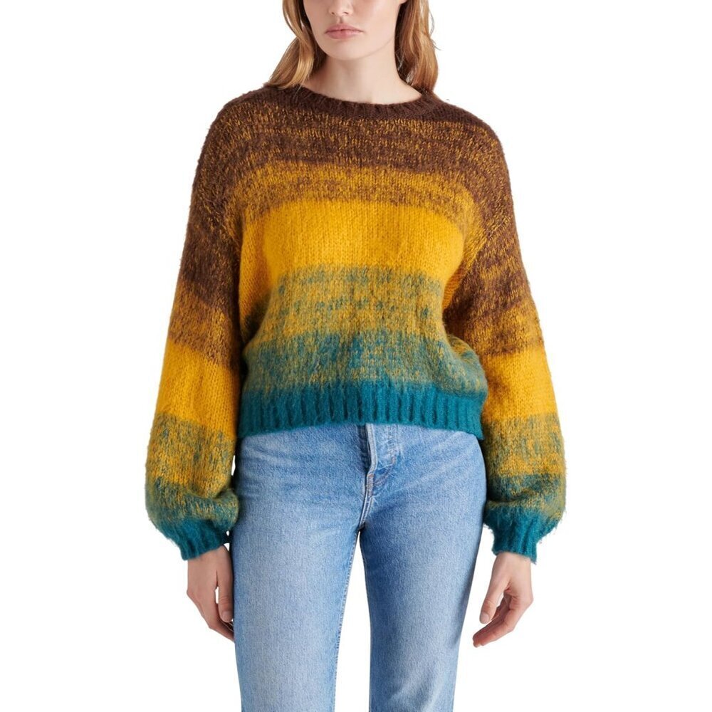 Womens Lucie Sweater Acrylic Metallic Knit Medium Pull-On Ribbed